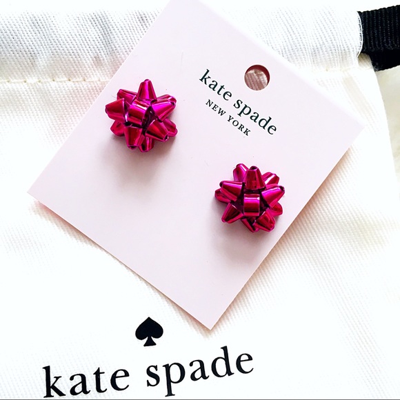 Kate Spade Pink Bourgeois Bow Studs Earrings - Picture 2 of 3